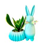 SINGLE EASTER BUNNY BLUE AMBER - Image 2