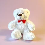 9" White Bear with Red Bowtie +$42.00