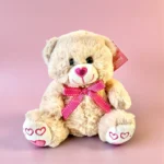8.5" Vanila Bear with Pink Bowtie +$28.00